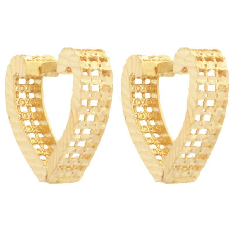 گوشواره طلا 18 عیار زنانه طلای مستجابی مدل قلب کد 87