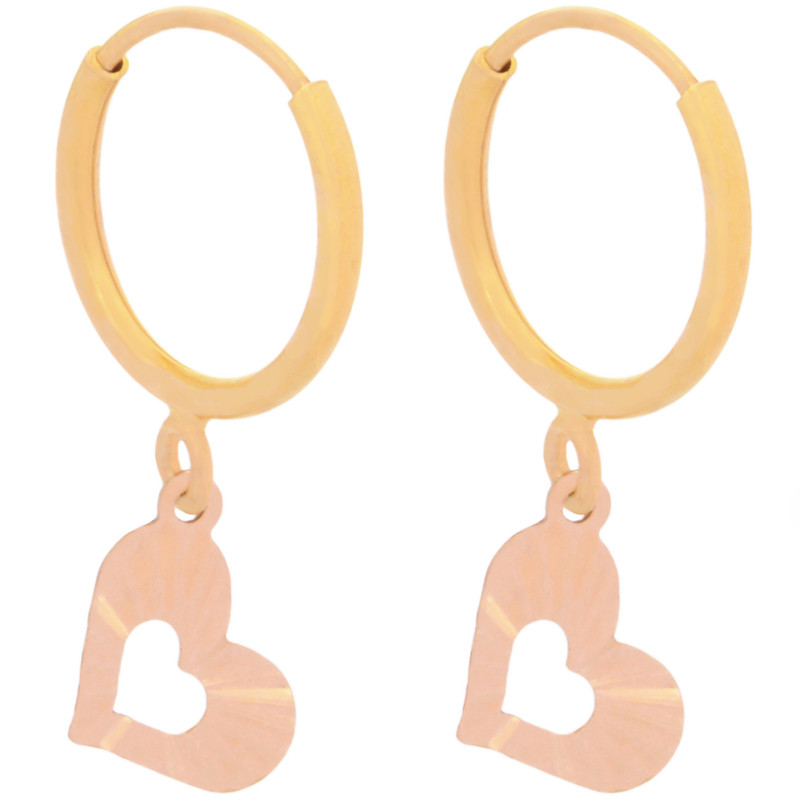 گوشواره طلا 18 عیار زنانه طلای مستجابی مدل قلب