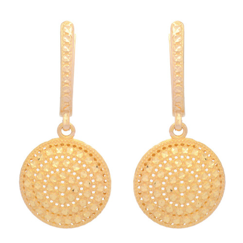 گوشواره طلا 18 عیار زنانه طلای مستجابی مدل آوا گرد Z کد 125466