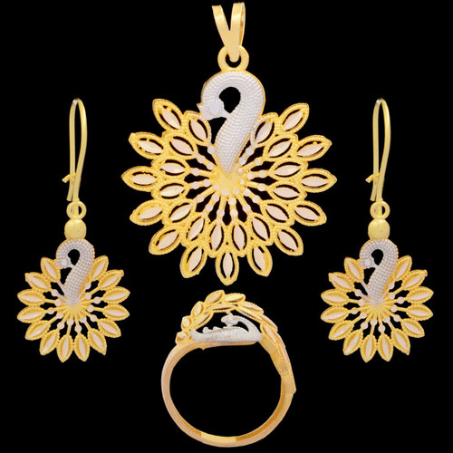 نیم ست طلا 18 عیار زنانه طلای مستجابی مدل K18 کد 54128763