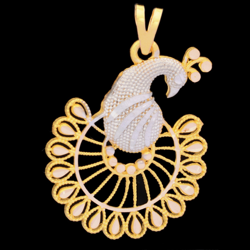 آویز گردنبند طلا 18 عیار زنانه طلای مستجابی مدل طاووس به زر کد 1254663-E1253