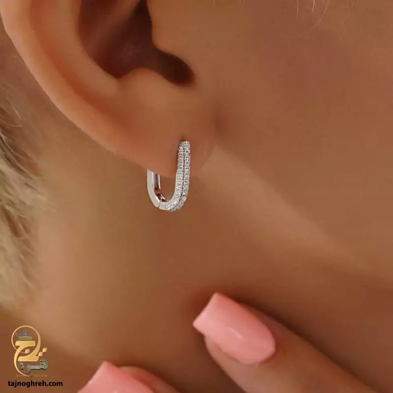 گوشواره نقره ظریف دخترانه کلیپسی کد ESW E12