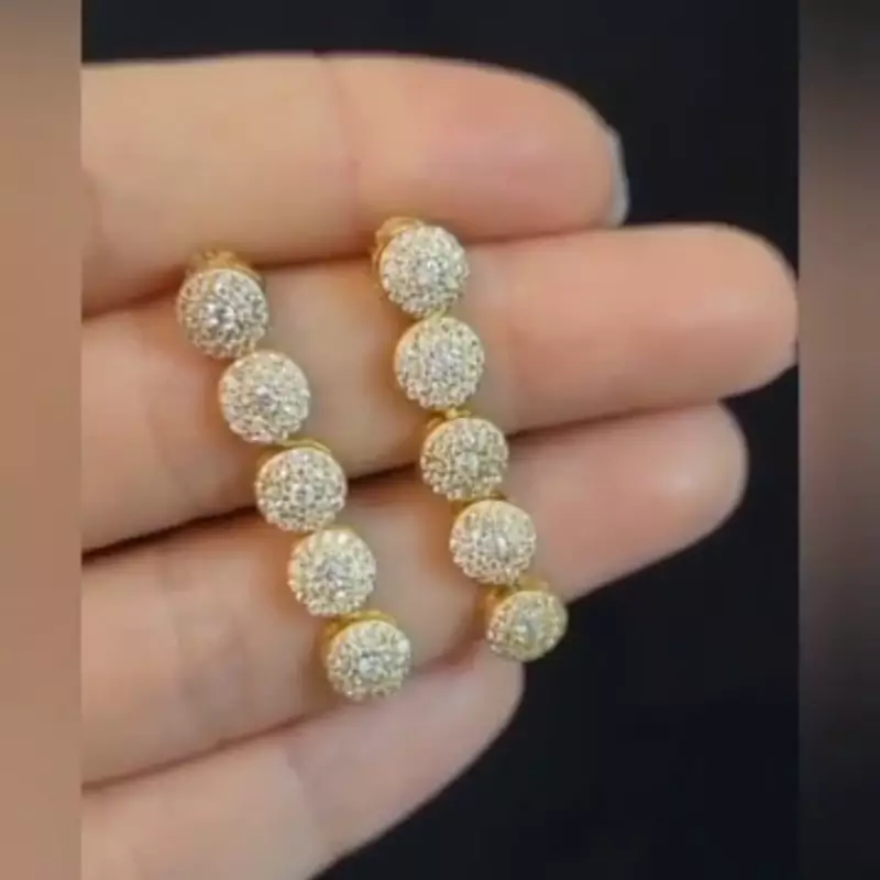 گوشواره فوق العاده شیک و جواهری مارکیز آبکاری شده