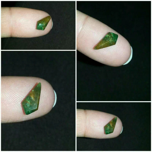 نگین سنگ یشم سبز خاص جهت آویز دستبند تراش فانتزی بدون سوراخ