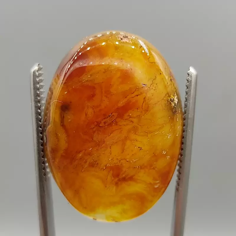 عقیق یمنی اصلی خرمایی ابر دار کلکسیونی پر انرژی