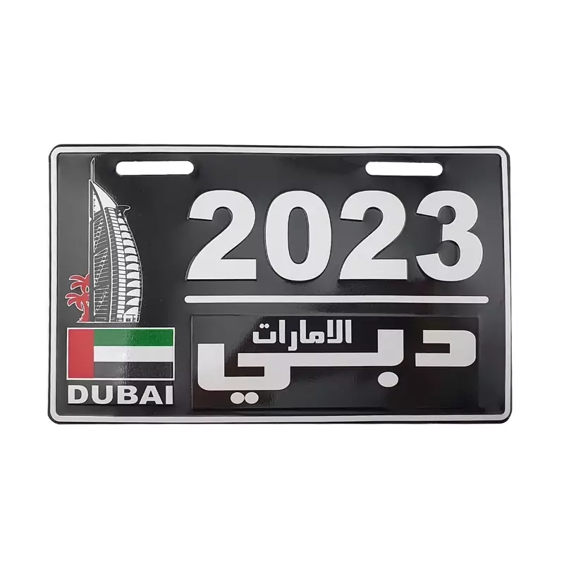 پلاک تزئینی طرح دبی مشکی 2023 موتورسیکلت