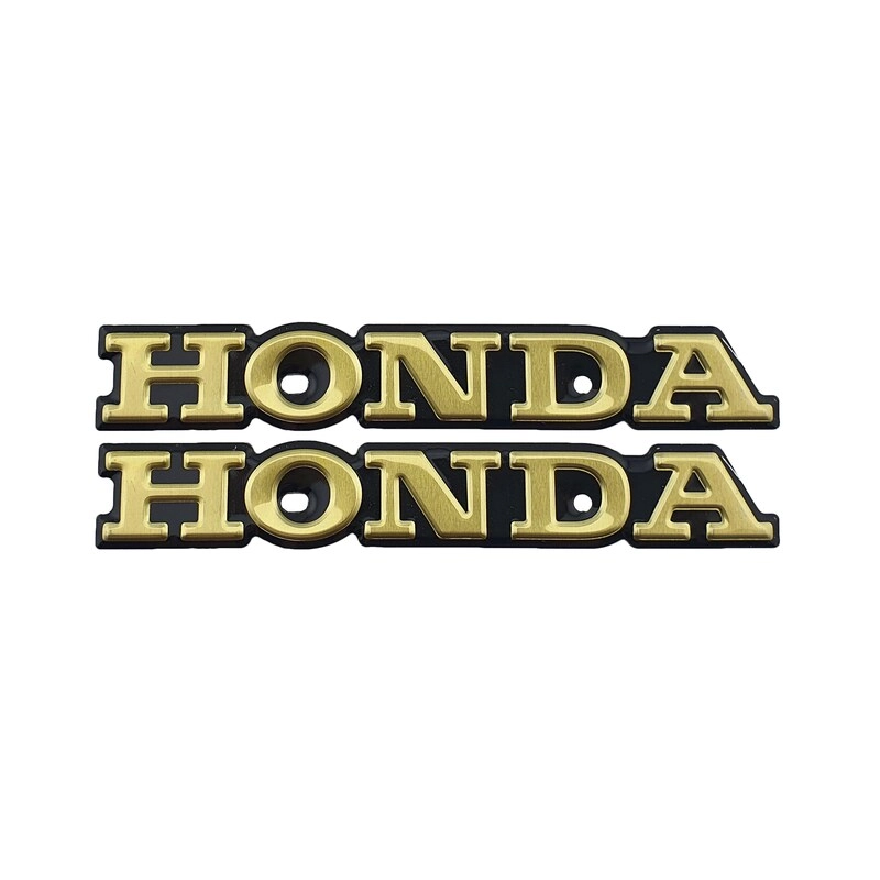 آرم فلزی باک موتورسیکلت هوندا رنگ طلایی HONDA