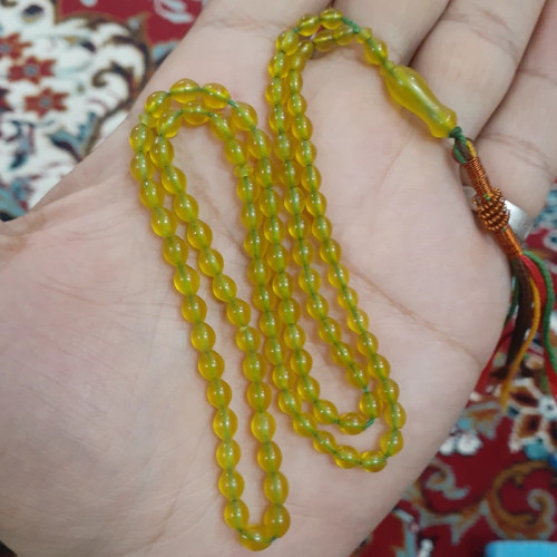 تسبیح شاه مقصود افقان کهنه تراش دقیق و منظم سایز تاجری بسیار شفاف و یکدست بدون کوچک ترین عیب درحد موزه ای