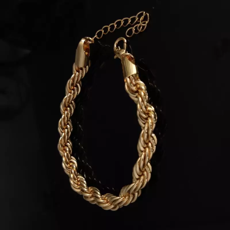 دستبند طنابی طرح طلا