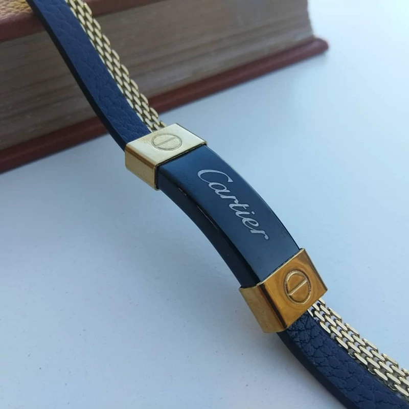 دستبند چرم استیل کارتیر