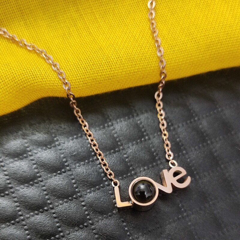 گردنبند تلسکوپی دوستت دارم طرح love
