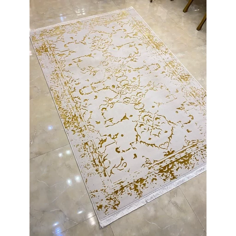 فرش کرم  طلایی6 متری فانتزی 500 شانه تراکم 160
