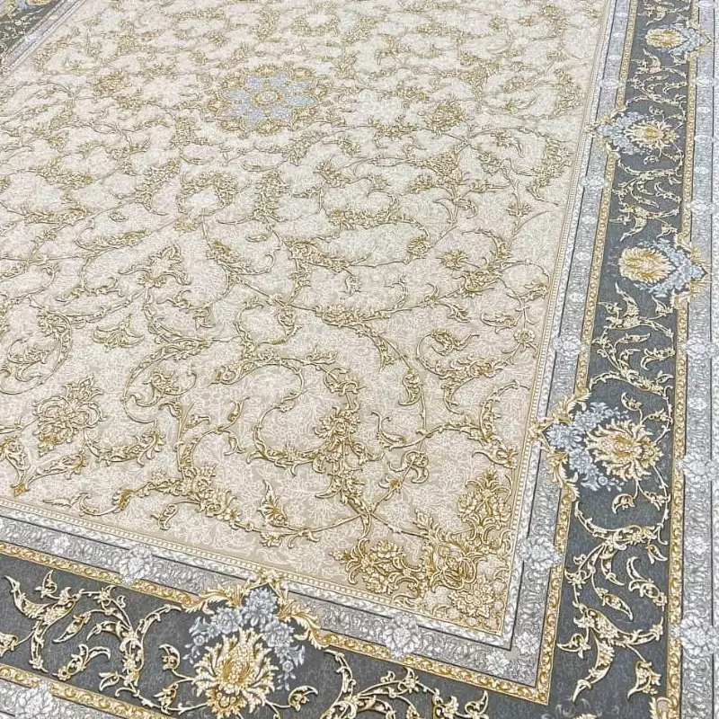 فرش ماشینی 1200 شانه 9 متری گل برجسته تراکم 3600 نخ اکریلیک