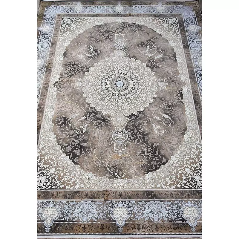 فرش ماشینی نسکافه ای  6متری1200شانه گل برجسته تراکم 3600نخ اکریلیک طرح فرشته  فرش نیروانا