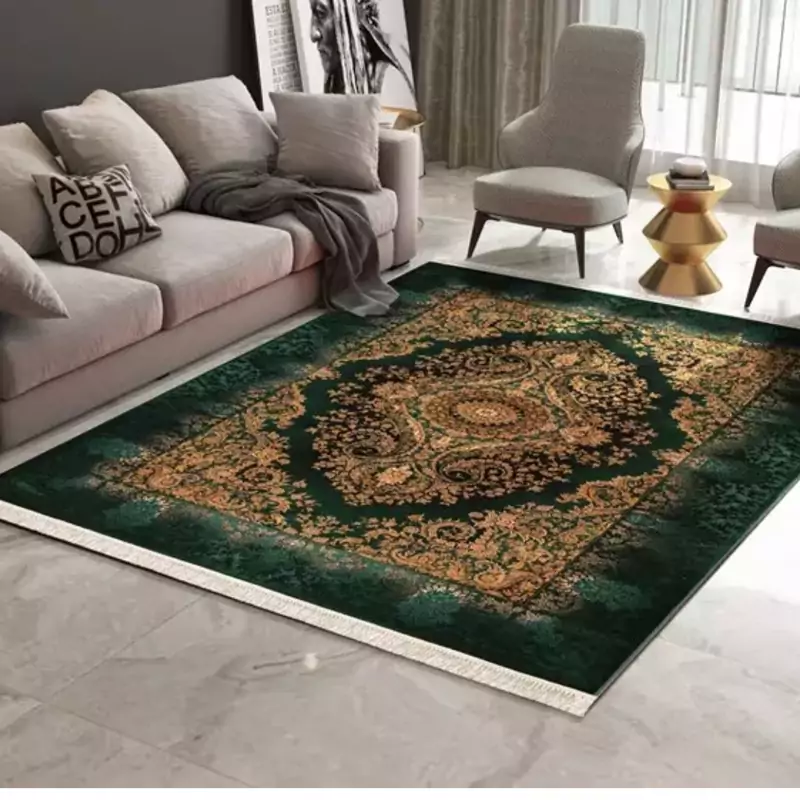 فرش 1200شانه 6متری فرش سبز درباری جنس پلی اوژن فرش کلاریس