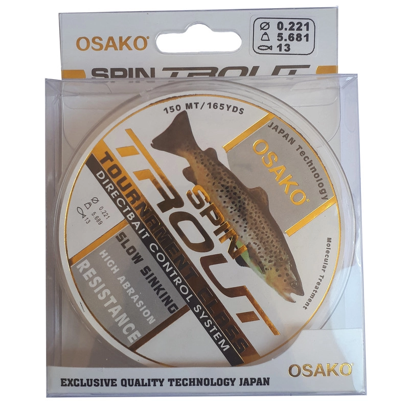 نخ ماهیگیری اوساکو مدل spin trout سایز 0.22 میلی متر