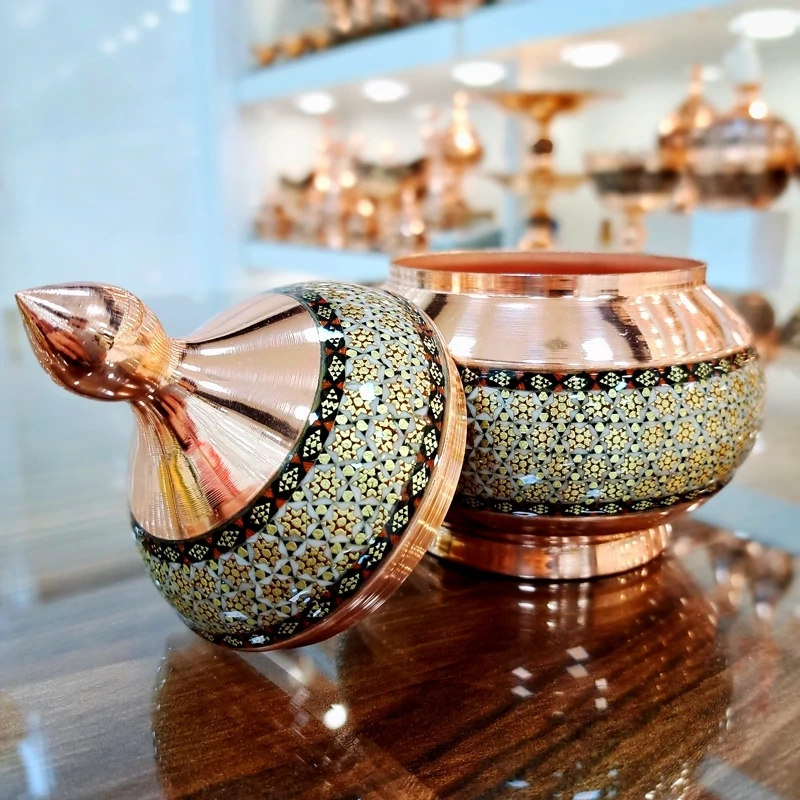 قندان مس و خاتم اعلاء با روکش محافظ نانو پُلی استر(خرید مستقیم و بدون واسطه از تولیدی)