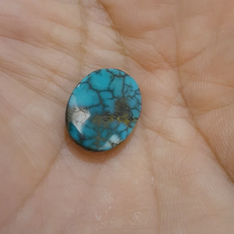 سنگ فیروزه رگه طلایی