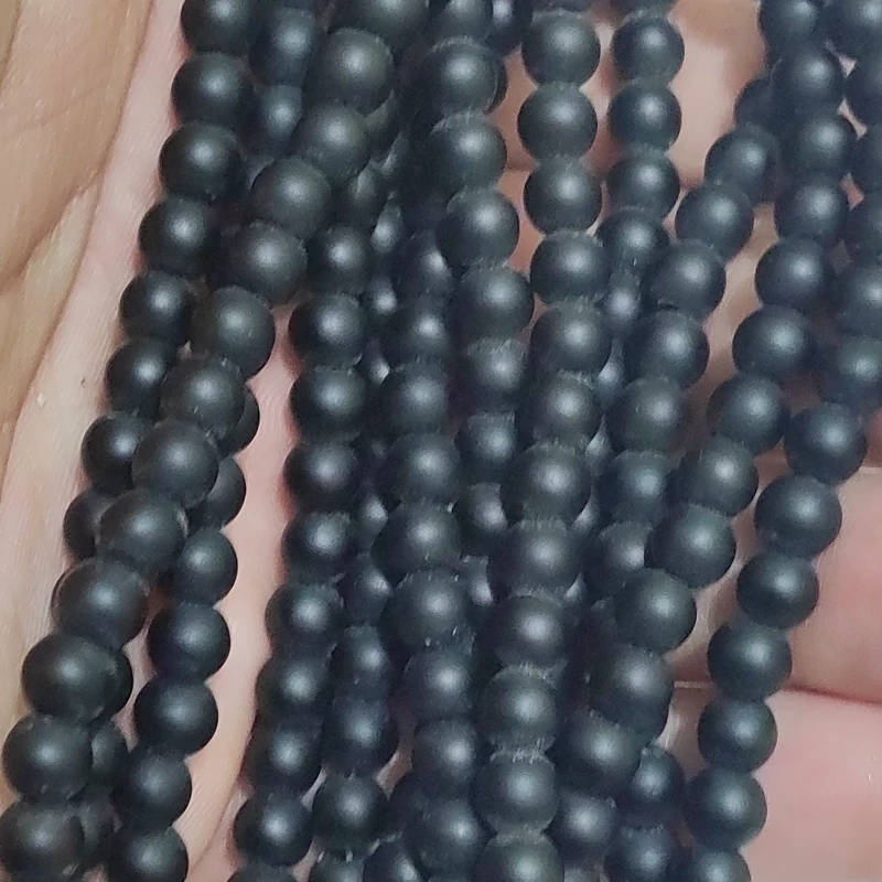 مهره سنگ اونیکس مات سایز 6میل سنگ طبیعی مناسب ساخت دستبند و زیورآلات