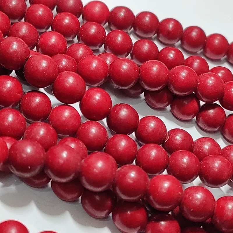 مهره سنگ مرجان سرخ سایز 8میل سنگ طبیعی مناسب ساخت دستبند و زیورآلات