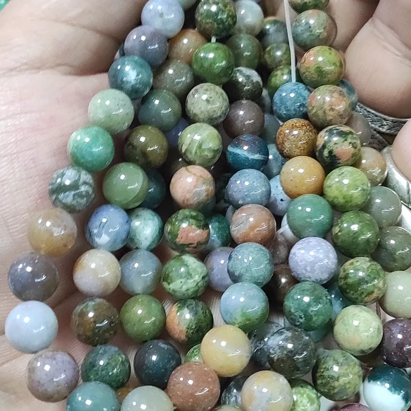 مهره عقیق خزه ای اصل معدنی سایز8 طبیعی