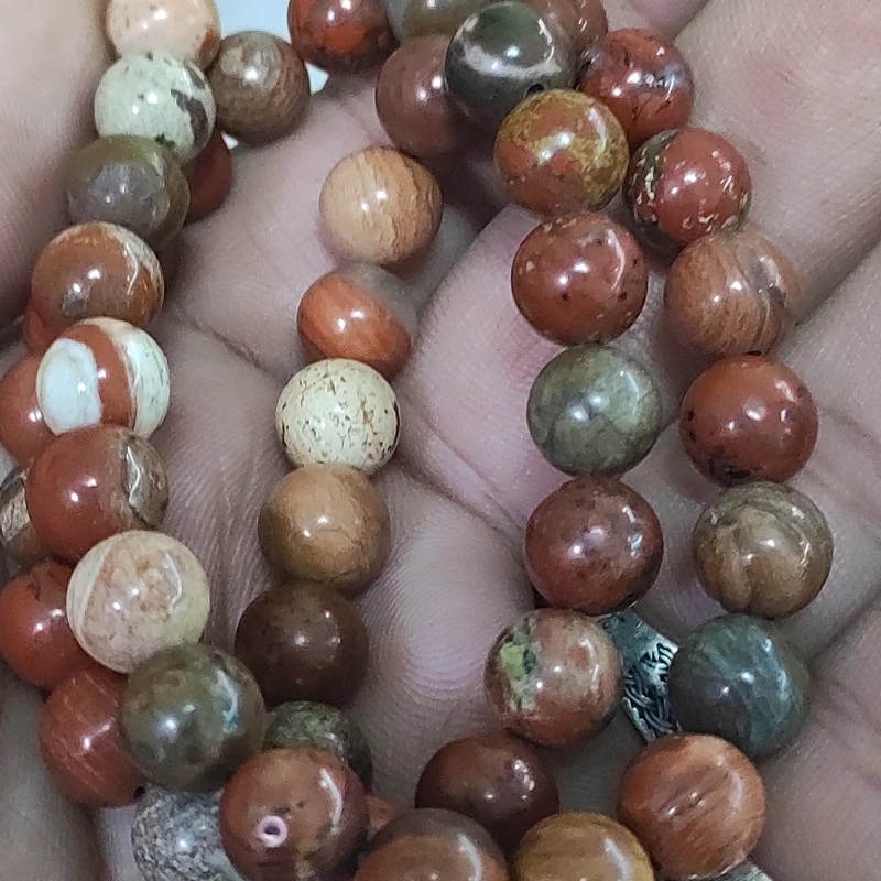 مهره سنگ خون جاسپرسرخ اصل معدنی سایز8 طبیعی