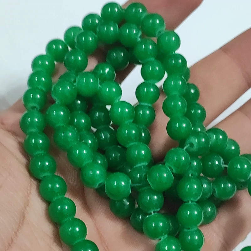 مهره جید رنگ سبزسیدی سایز 8 جیدیت (1عددمهره)