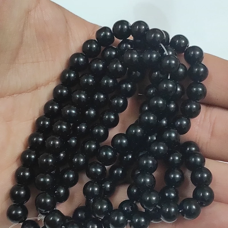 مهره جید رنگ مشکی سایز 8 جیدیت (1عددمهره)