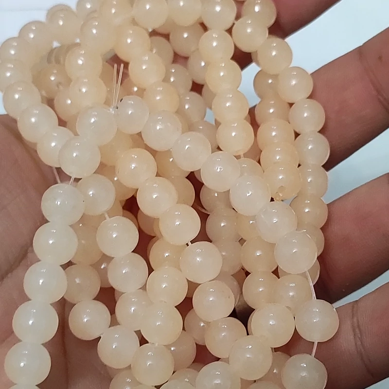 مهره جید رنگ گلبهی سایز8 (1عددمهره) جیدیت 8