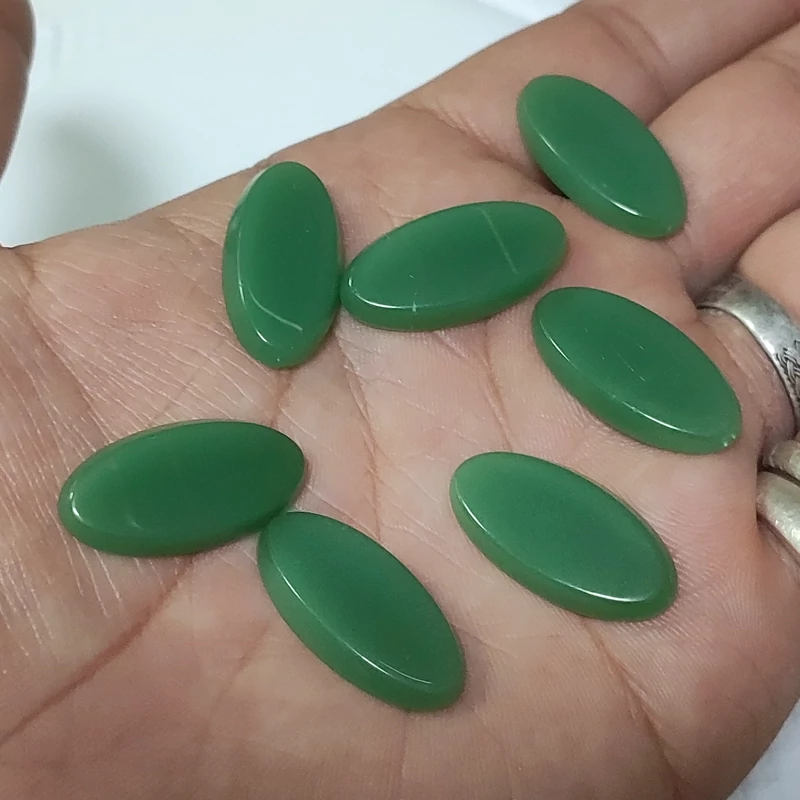 سنگ عقیق سبز سنتتیک بادامی درشت نگین عقیق