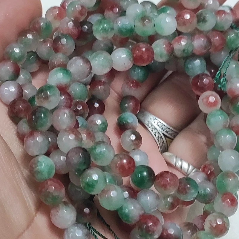 مهره سنگ تورمالین هندوانه سایز 8تراش جواهری درجه1