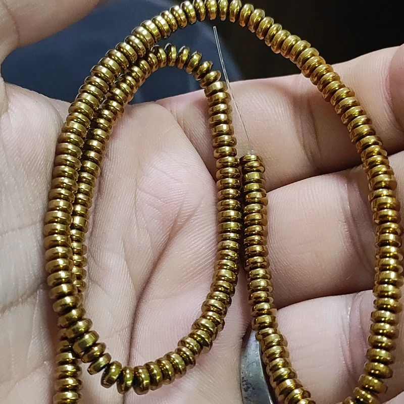 مهره حدید واشری طلایی طبیعی سایز4ریزمناسب عدسک تسبیح