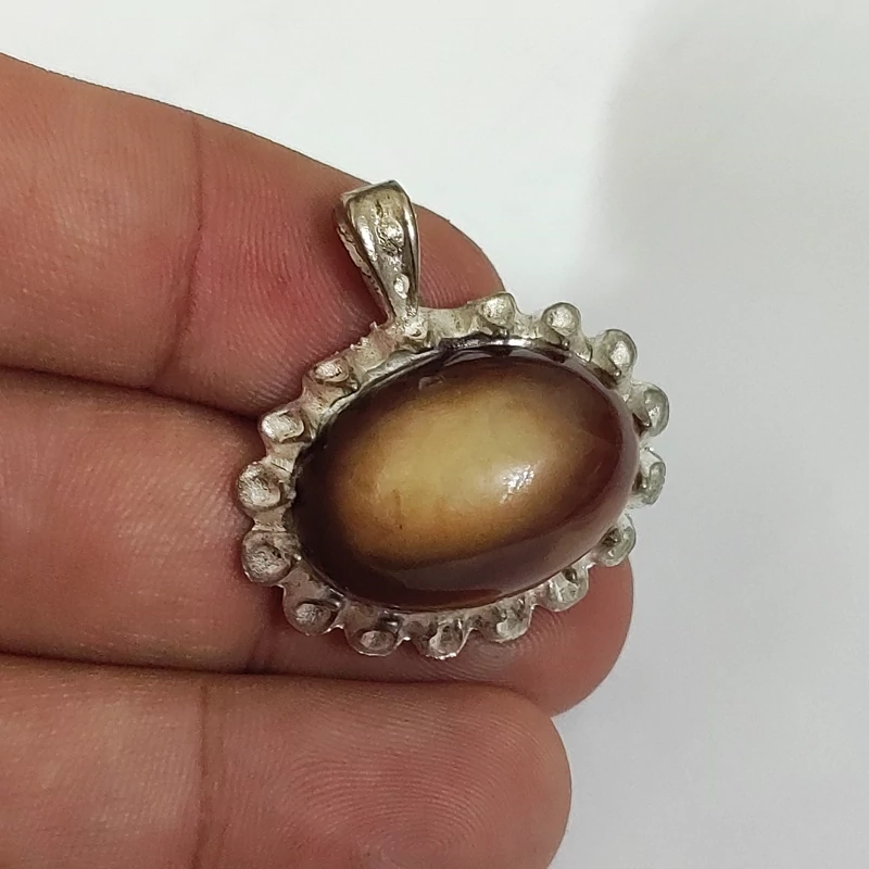 گردنبند باباقوری سلطانی آویز مردانه سنگ طبیعی و اصل