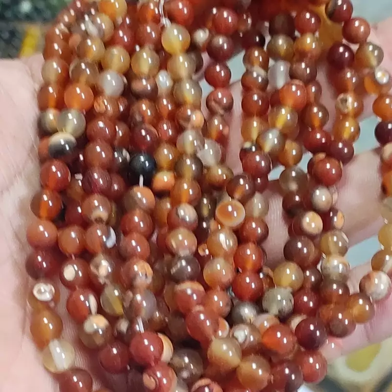 مهره عقیق سرخ سلیمانی اصل معدنی سایز6 طبیعی