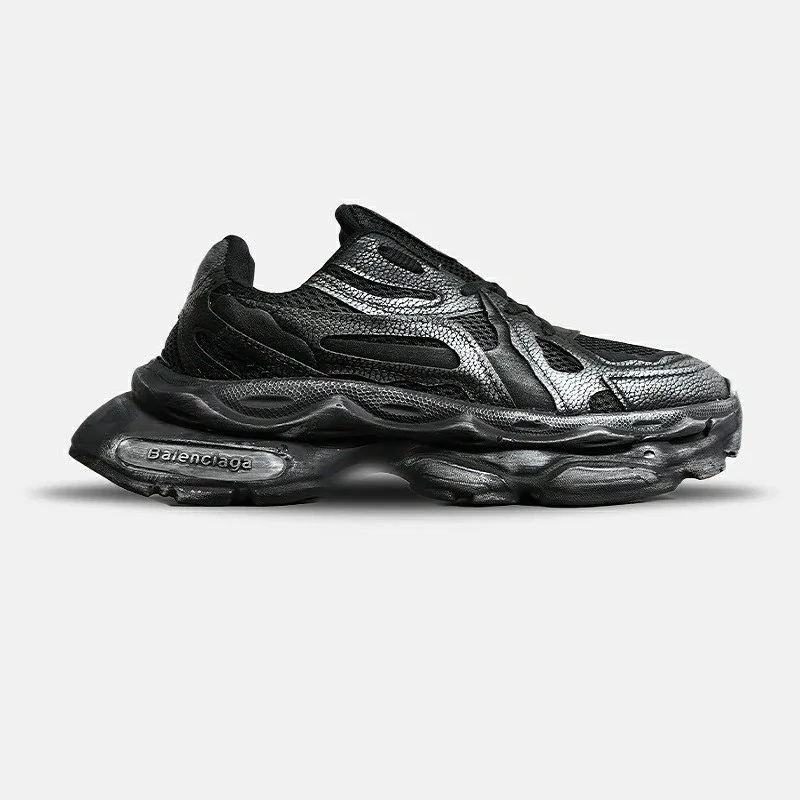 کفش کتانی مردانه و زنانه مشکی خاکستری Balenciaga مدل 7020