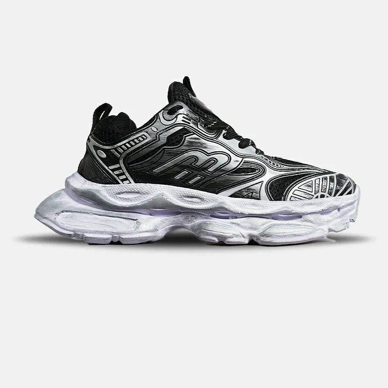 کفش کتانی مردانه و زنانه مشکی طوسی سفید Balenciaga مدل 7021