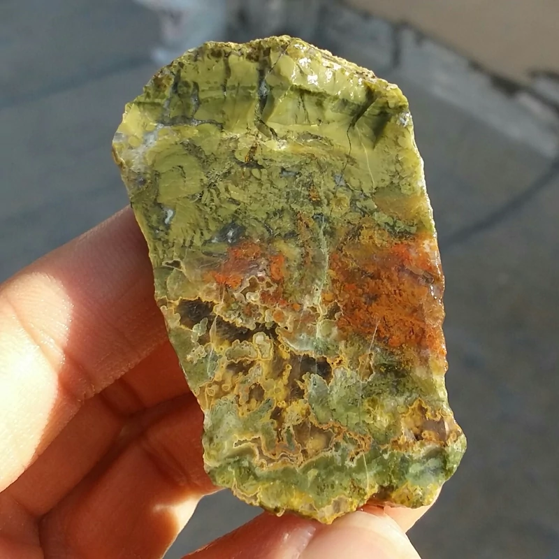 اسلایس سنگ راف عقیق منظره جلگه ای بسیار زیبا و خاص 100 در 100 طبیعی  شاهکار خلقت کد 12204