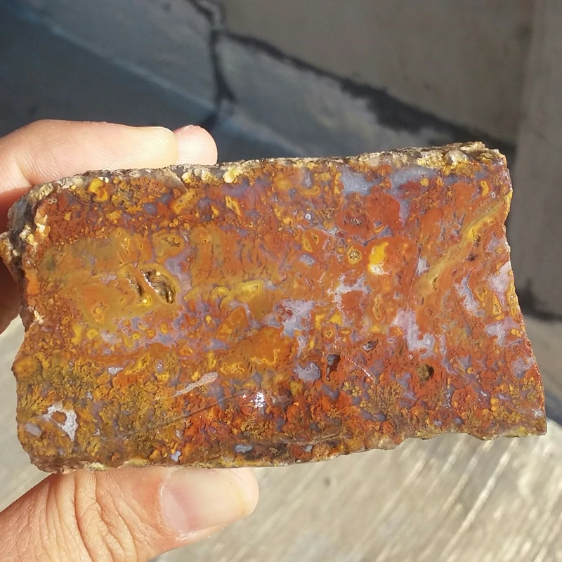 اسلایس سنگ راف عقیق شجر منظره 7 رنگ 100 در 100 طبیعی شاهکار خلقت تابلو نقاشی طبیعی با قابلیت ساخت چندین نگین کد 10049