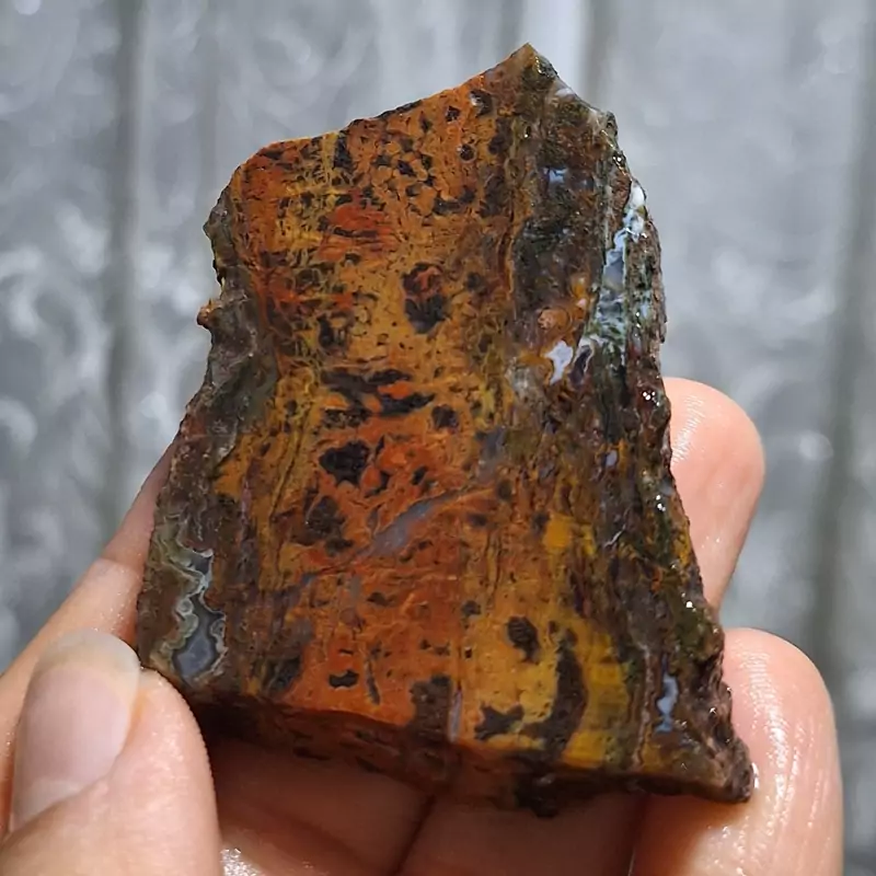 عقیق منظره بی نظیر اسلایس سنگ خام کد 24536