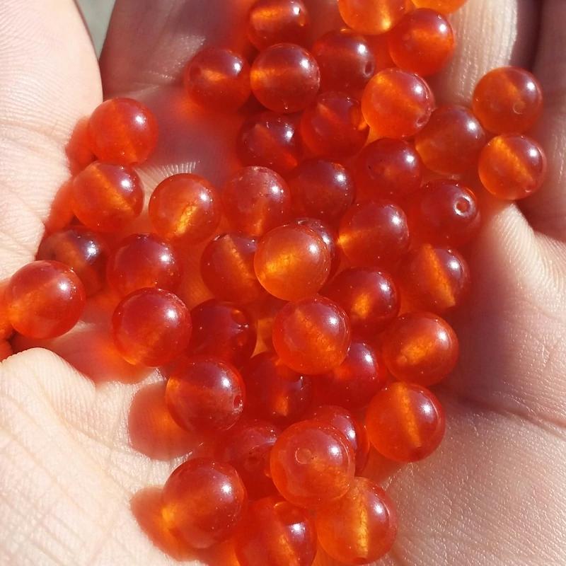 عقیق مهره سنگ عقیق یمن کیفیت عالی سوراخ دار صد در صد طبیعی سایز 8