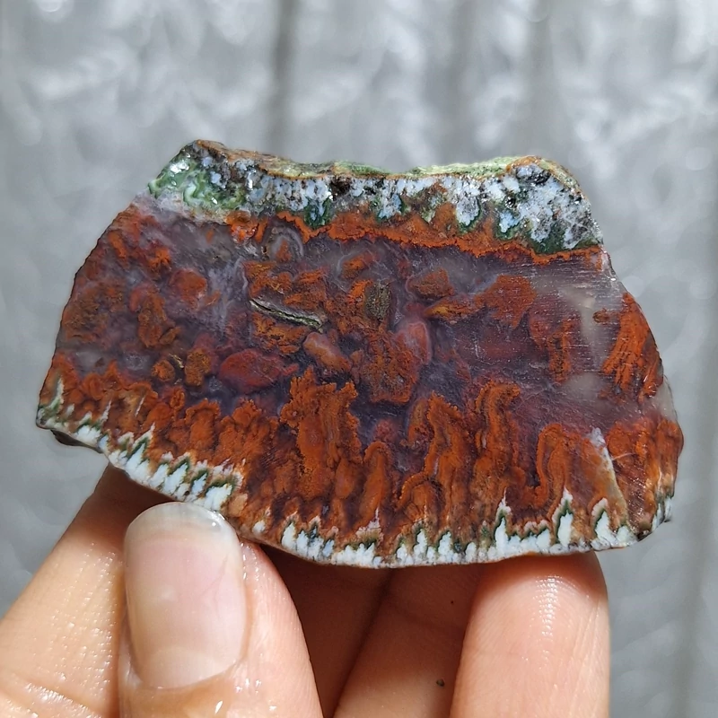 عقیق منظره بی نظیر اسلایس سنگ خام کد 27378