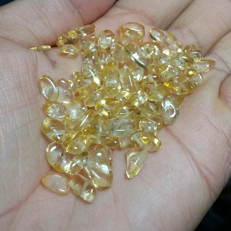 سیترین مهره چیپسی سنگ سیترین طبیعی وارداتی از کشور برزیل پک اقتصادی ده عددی فقط 33000تومان دونه ای 3300 تومان