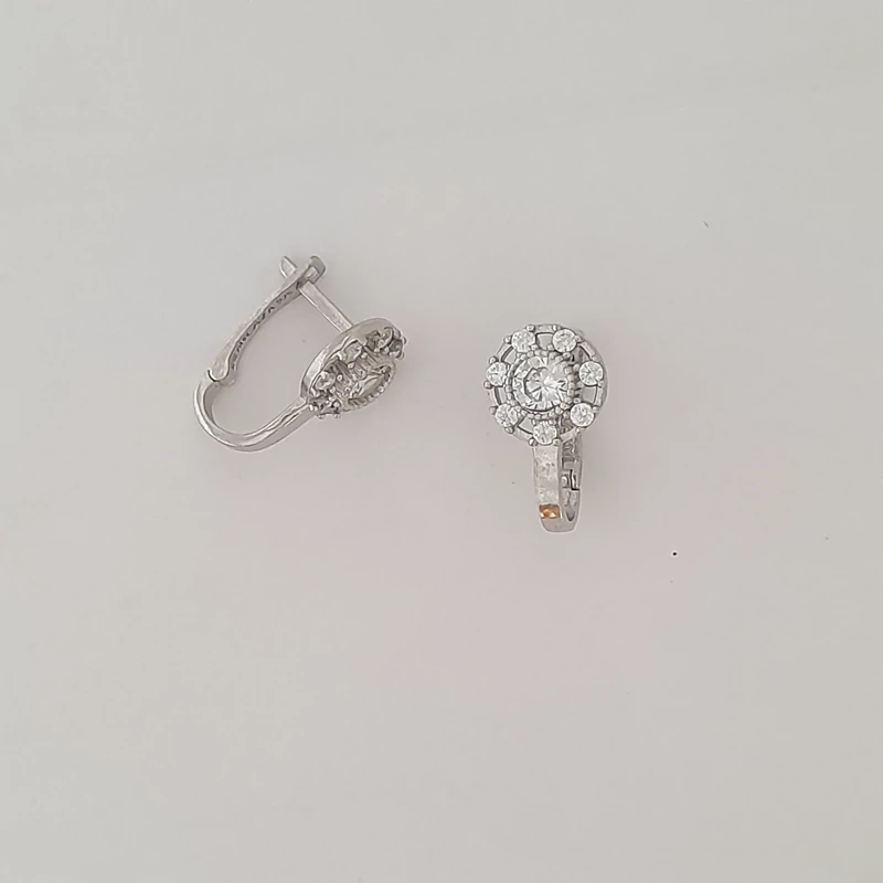 گوشواره نقره 925 عیار قفل روکو کلیپسی وارداتی زنانه نقره 925 عیار وارداتی کد386