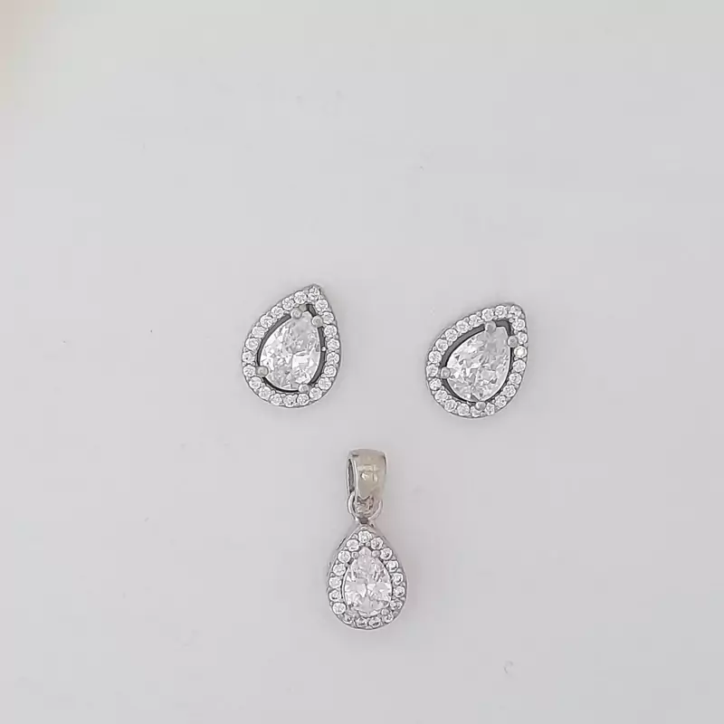 نیمست نقره زنانه 925 عیار وارداتی طرح اشک