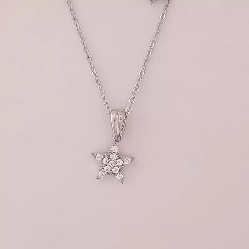 گردنبند نقره زنانه 925 عیار وارداتی طرح ستاره