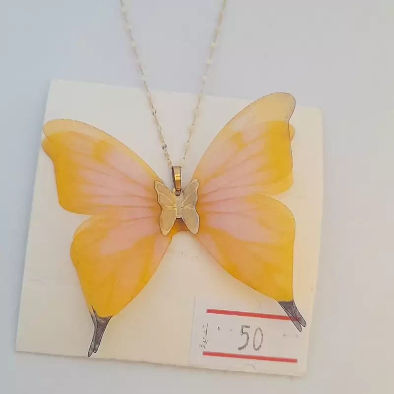 گردنبند طلا پروانه صوتی سبک کادویی وارداتی کد9677
