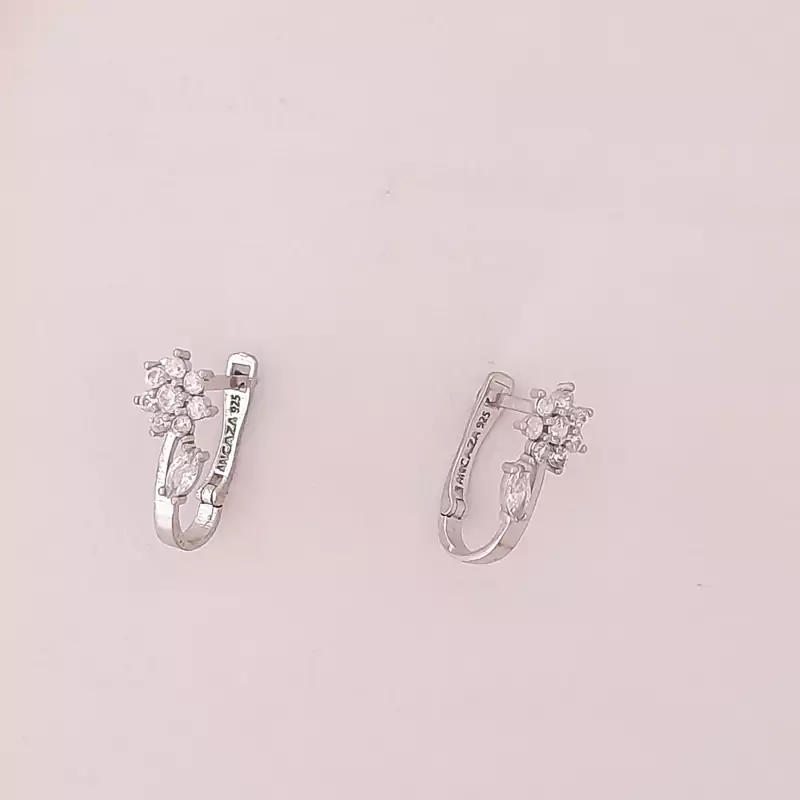 گوشواره نقره 925 عیار وارداتی زنانه قفل کلیپسی