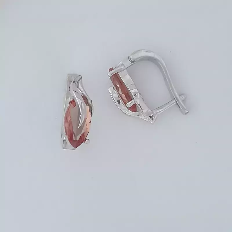 گوشواره نقره 925 عیار وارداتی الکساندیرت قفل روکو کلیپیسی