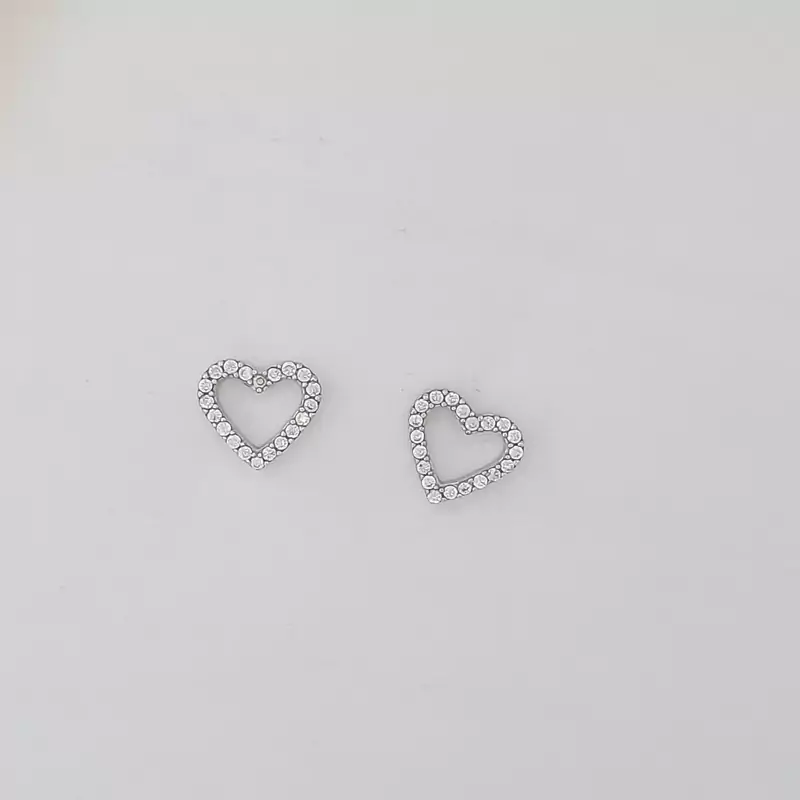 گوشواره زنانه نقره 925 عیار وارداتی طرح قلب کد36