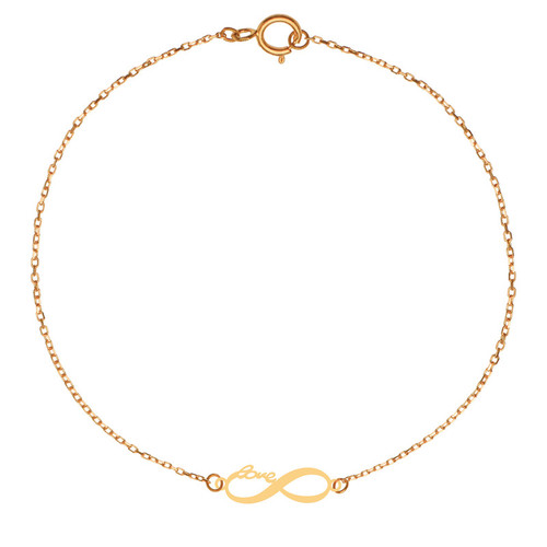 دستبند طلا 18 عیار زنانه کرابو طرح لاو بینهایت مدل Kr101966